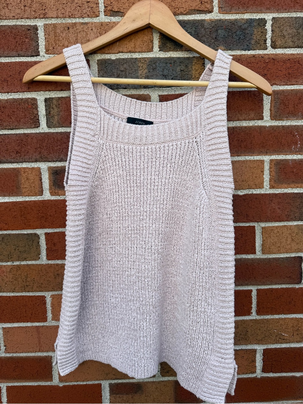 J.Crew Blush Pink Cotton Blend Square Neck Sweater Tank Size Small